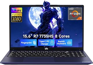 NIMO 2026 Gaming Laptop: Ryzen 7 7735HS 8-Core (Beats i7-12650H), 32GB DDR5 RAM, 1TB SSD, Radeon 680M, 15.6" FHD IPS