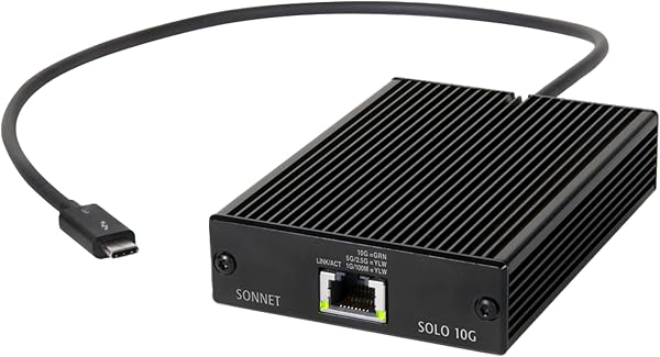 Sonnet Technologies Solo 10G Thunderbolt 3 to 10GBASE-T Ethernet Fanless Adapter (SOLO10G-TB3)