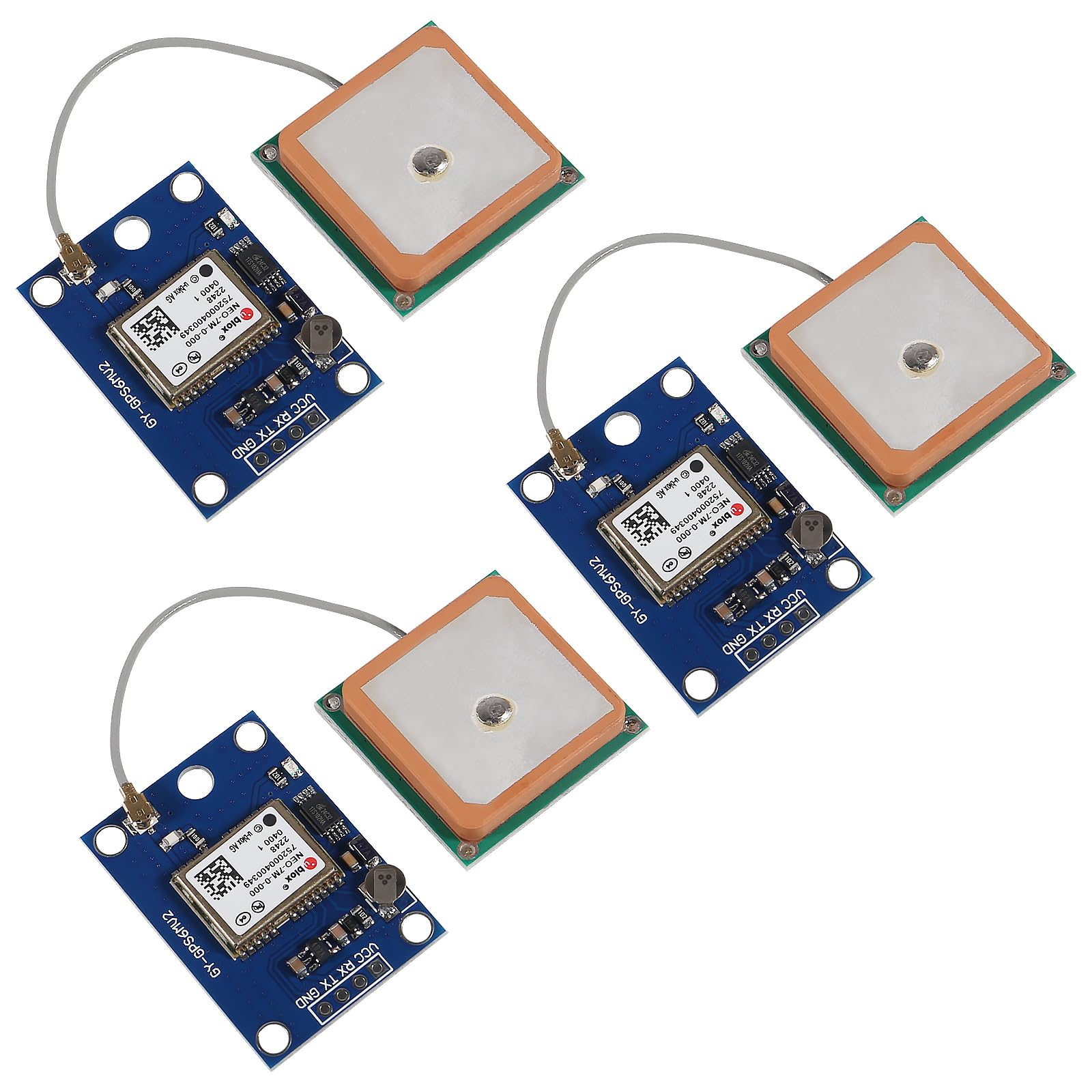 XIITIA 3pcs GY-NEO7MV2 NEO-7M GPS Module NEO7MV2 with Flight Control EEPROM MWC APM2.5 Large Antenna Repalcement for NEO-6M GY-GPSV1-NEO for EEPROM APM 2.5