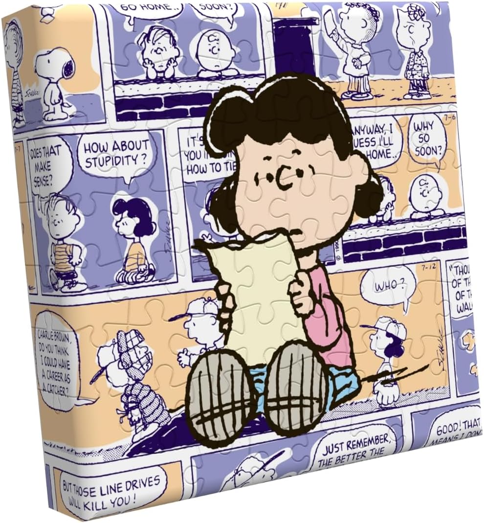 Hands Craft Peanuts Snoopy Jigsaw Puzzle – Mini Collectible Puzzle for Beginners & Adults Featuring Classic Peanuts Comic Strip Artwork in a Fun Canvas Design – Cute, Giftable Merch – 56 Pieces
