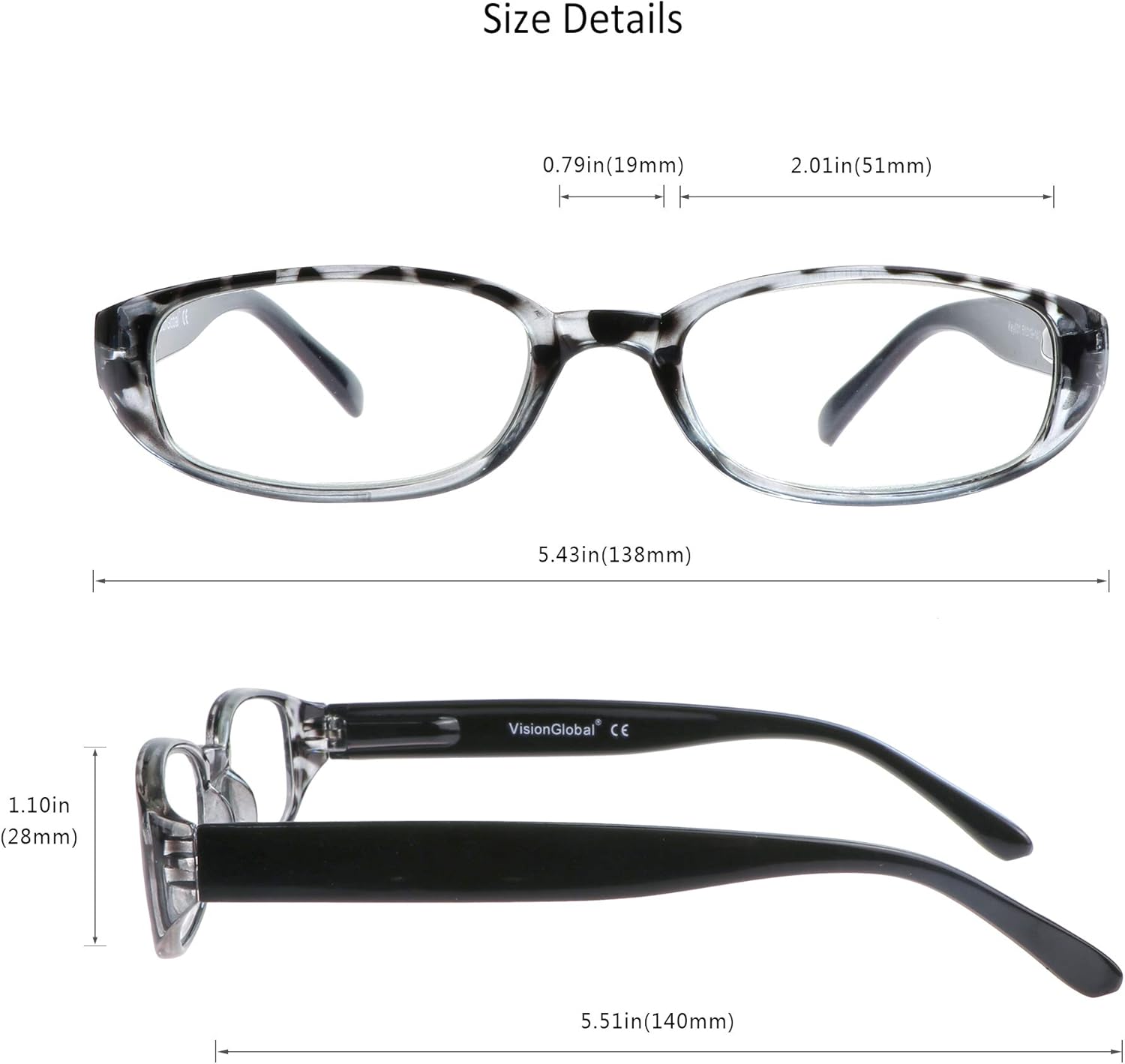 Miniatura 3 de VisionGlobal 4 pares5 pares de anteojos de lectura con bisagra de resorte, lentes de bloqueo de luz azul para mujereshombres