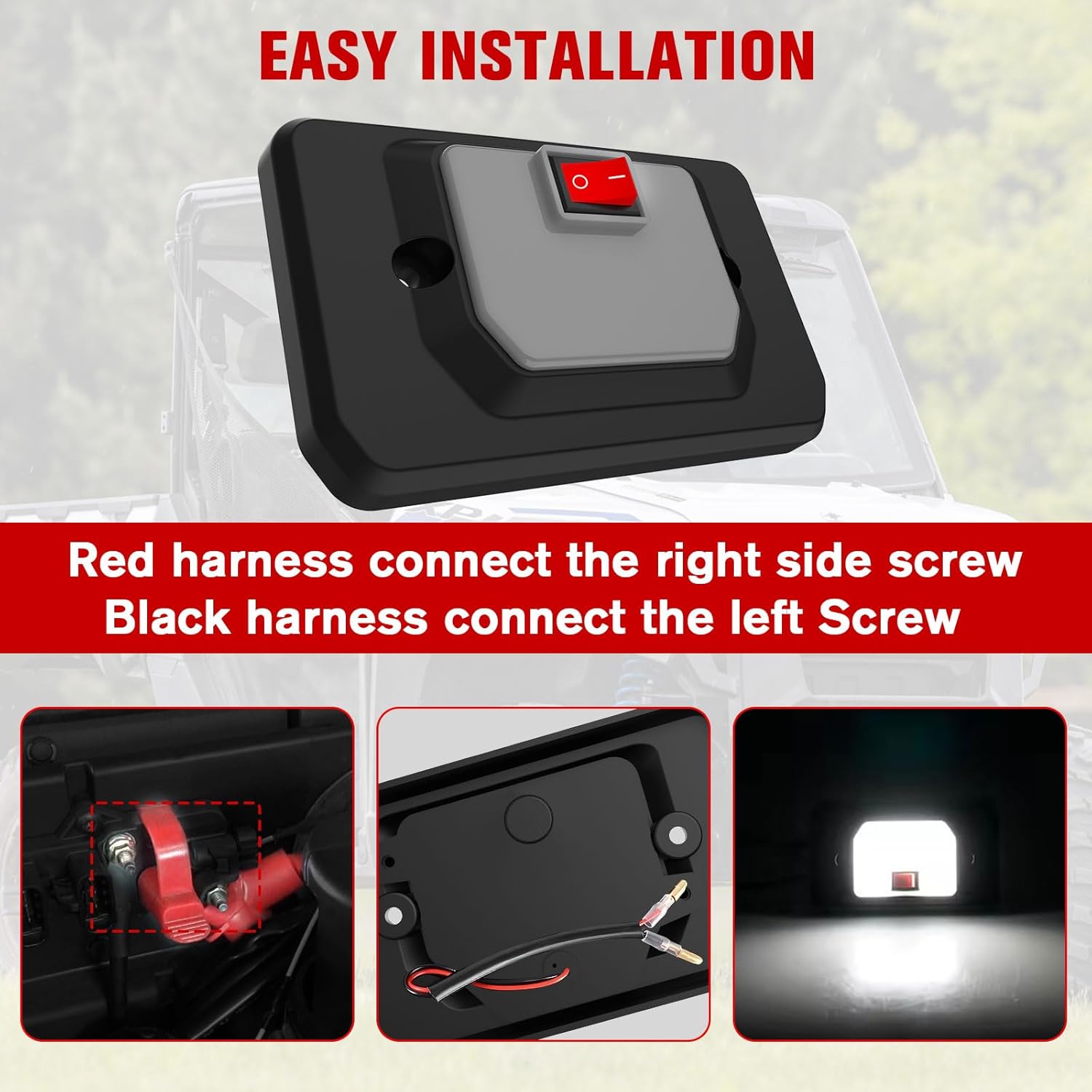 LED Dome Light for Polaris Ranger 1000 2018-2024, UTV Interior Accesories Roof Light w/Switch for Ranger SP 570 2022-2024, Replace #2889159