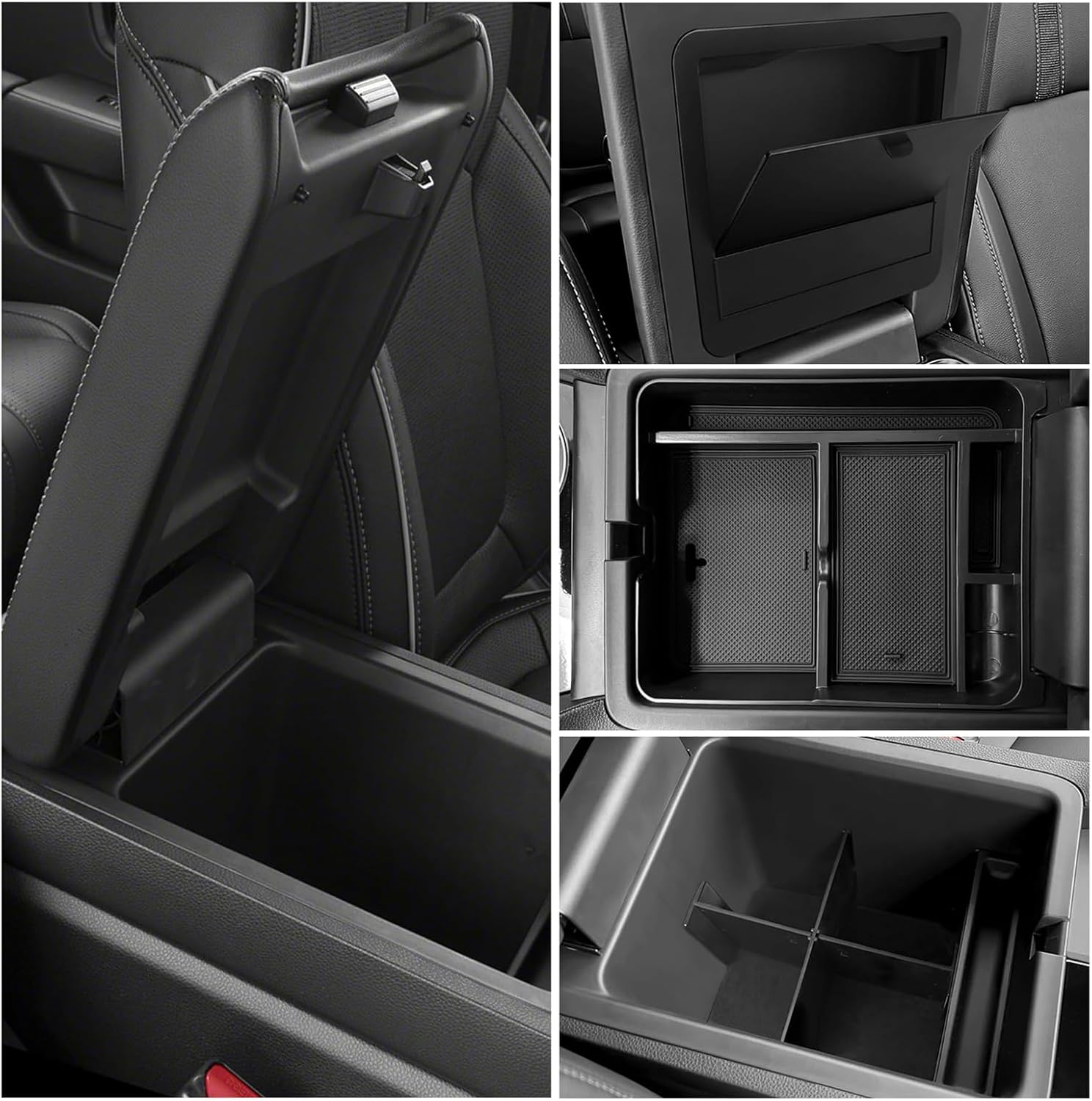 YOJOJOCO 3PCS Center Console Organizer Compatible with Honda 2023-2025 2026 Pilot ＆ 2024 2025 Ridgeline ＆ 2024-2026 Passport Accessories Center Console Dividers Organizer Hidden Storage Box