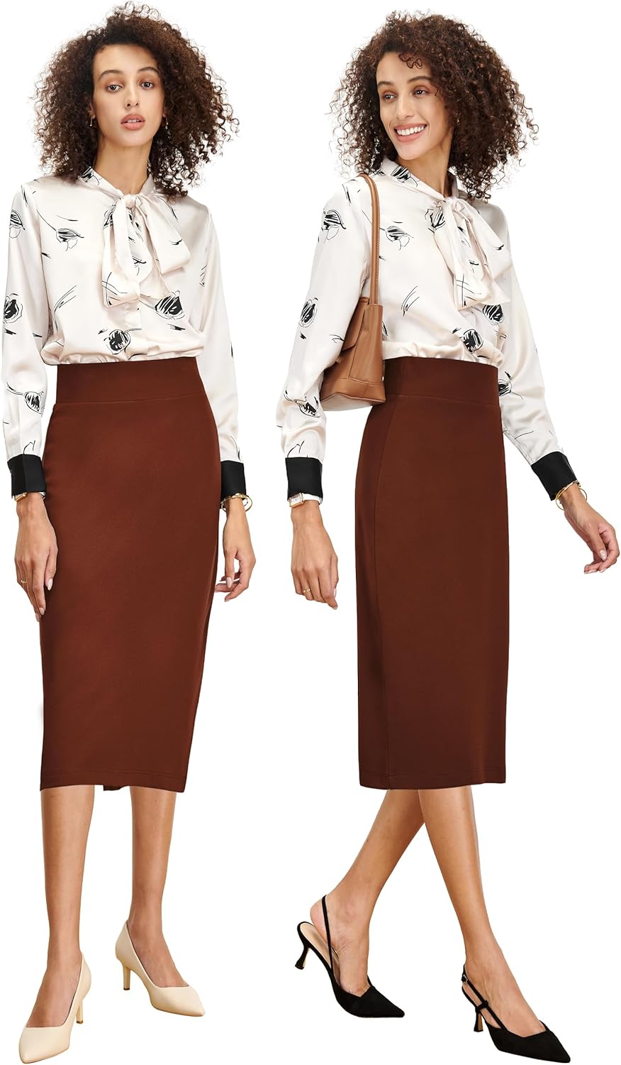 Tapata Women's Office Work Pencil Skirt Stretch High Waist Below Knee Bodycon for Business Casual - Image 8