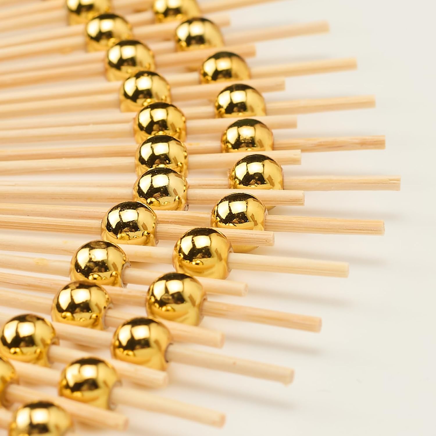30 Pcs Brown Kraft Paper Cone Cups 12oz with 100 Gold Bead Bamboo Picks Disposable Brown Serving Cones and Cocktail Skewers for Appetizers Dessert Fries Ice Cream image 2