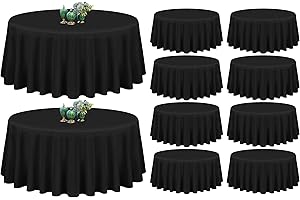 10 Pcs Round Polyester Black Tablecloths: A Timeless Staple for Unforgettable Gatherings
