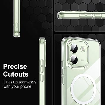 for Redmi Note 17 Pro Max 磁気ケース、高品質、PC素材、傷防止、滑り止め-透明