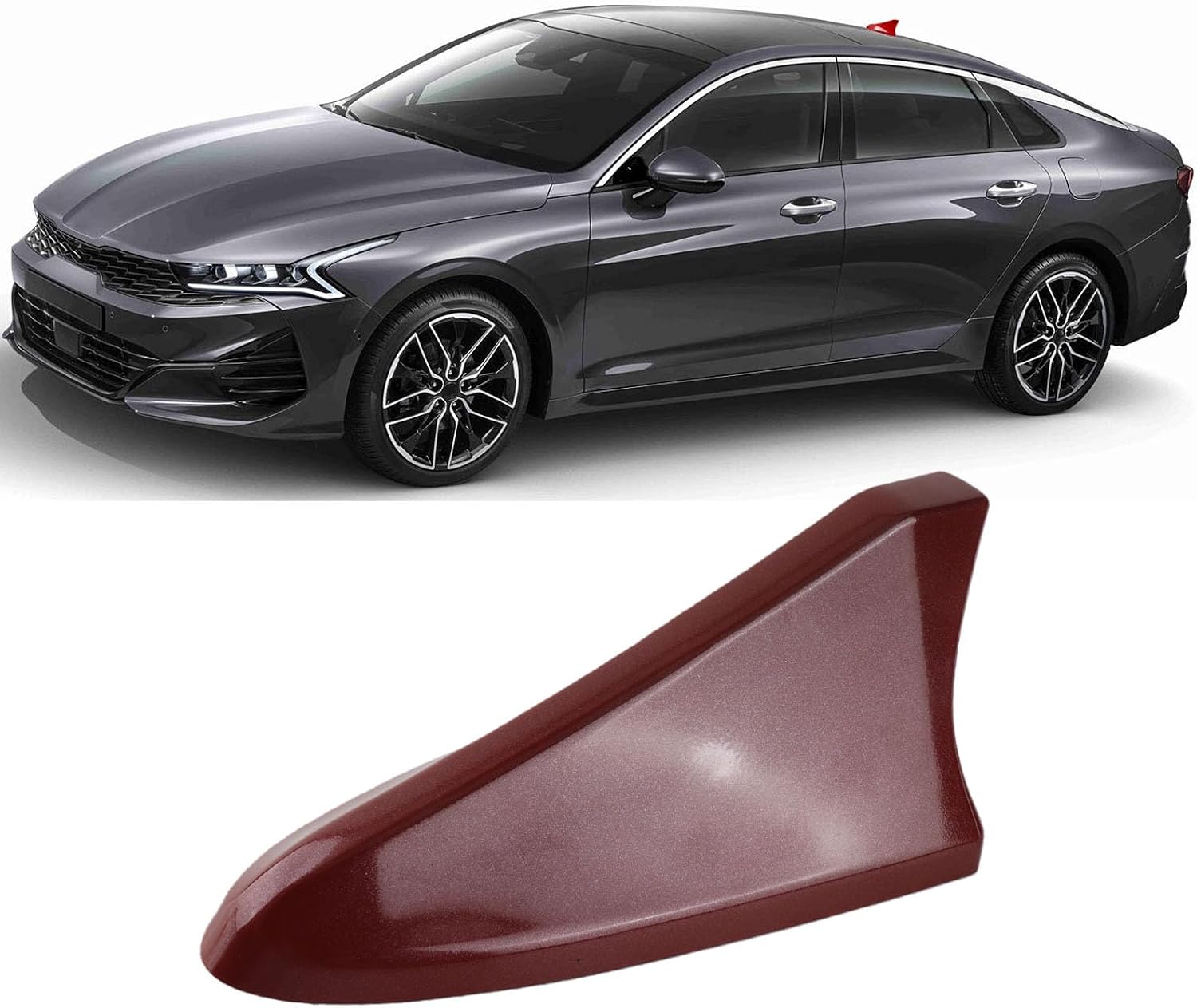 Shark Fin Antenna Cover, ABS Replacement Part 96219 D5000EBQK for Optima, Sedan and G80 Coupe, Sunproof (Red)