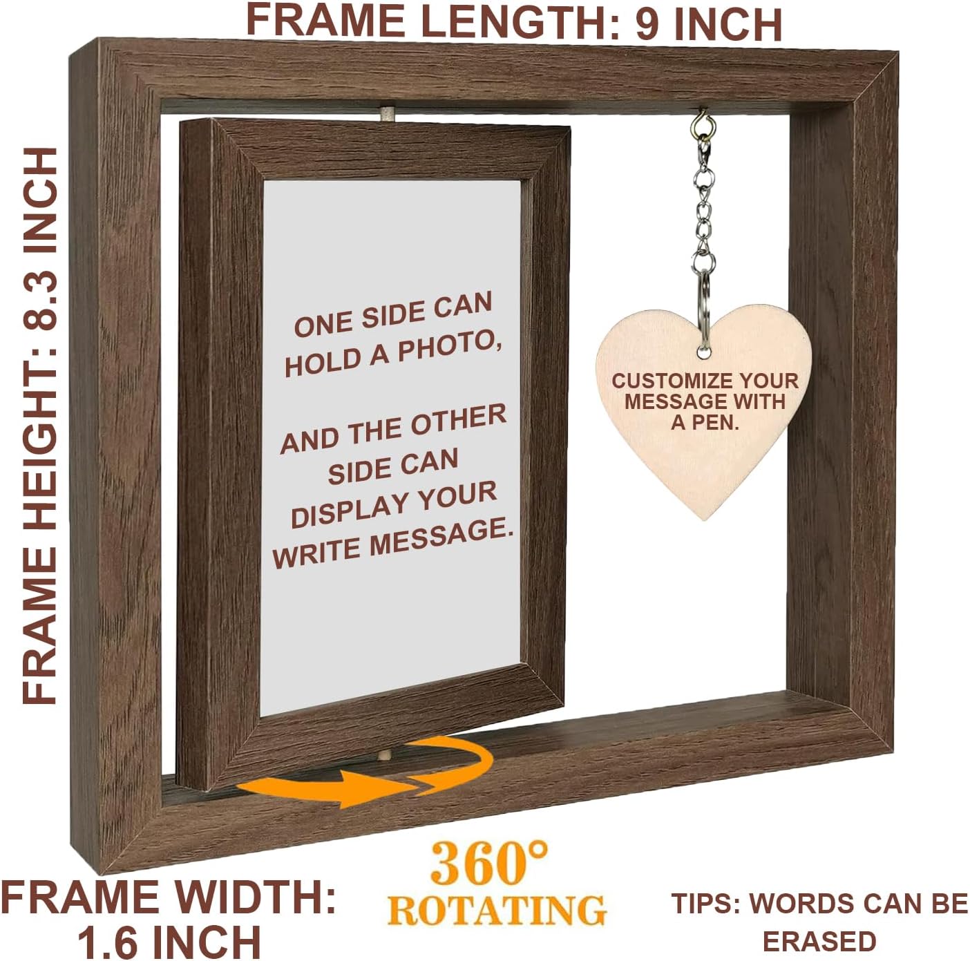 Special Gifts for Mom Ideas, Unique Mom Birthday Gift DIY Message Rotating Wooden Picture Frame for Mom's Christmas Thanksgiving Mothers Day Heartfelt Tabletop Decor, Meaningful Appreciation Present - Image 4