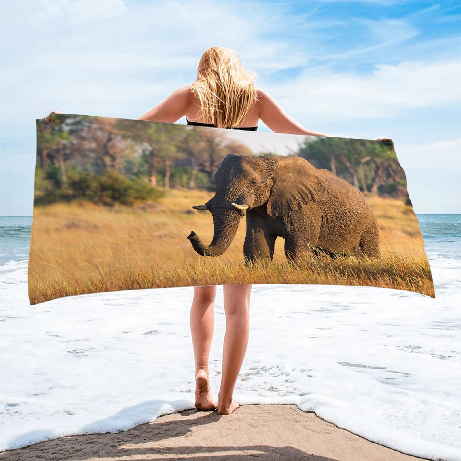 Toalla Playa Elefante MarróN Toallas Playa Grande Microfibra Anti Arena Animal Playa Toallas para NiñA NiñO Adulto Piscina Toalha de Praia Mujer Hombre 70x140cm