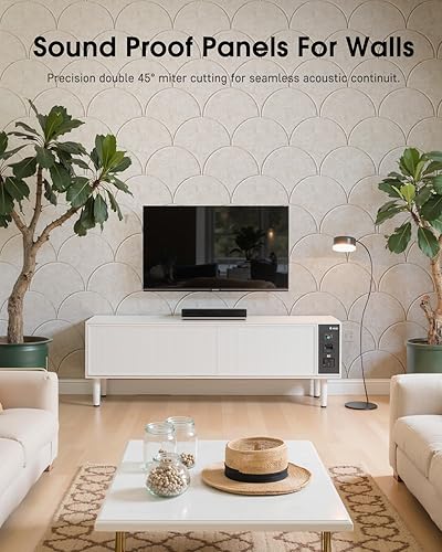 Miniatura 2 de Paquete de 12 paneles de espuma a prueba de sonido para paredes, paneles acústicos autoadhesivos, paneles a prueba de sonido de 12 x 12 x 0.4