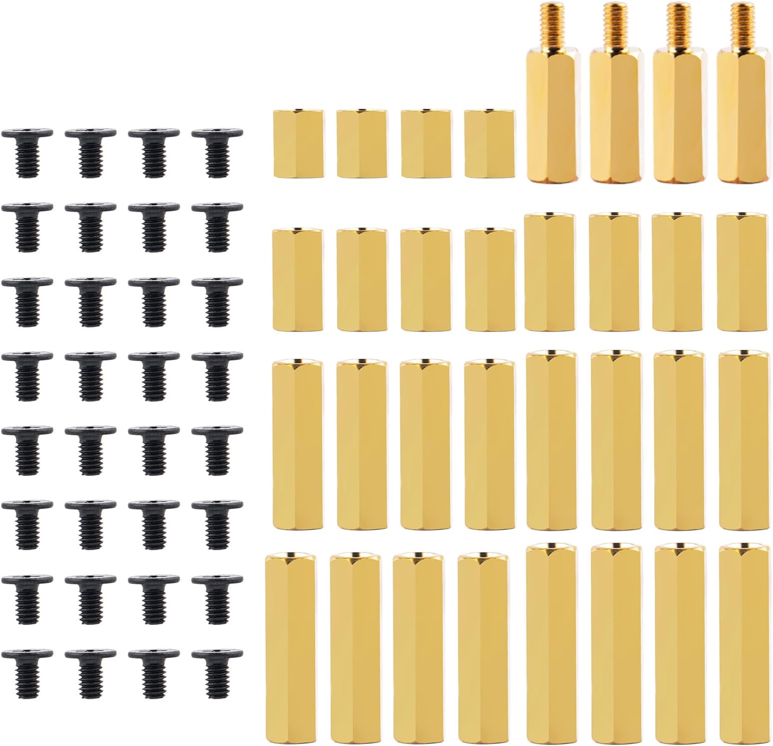 GeeekPi Raspberry Pi 5 PCIe to M2 NVME Board Installation Tool 64 Pcs/Lot M2.5 Series Hex Brass Spacer/Standoff + Screws Set Accessories Kit for Raspberry Pi 5