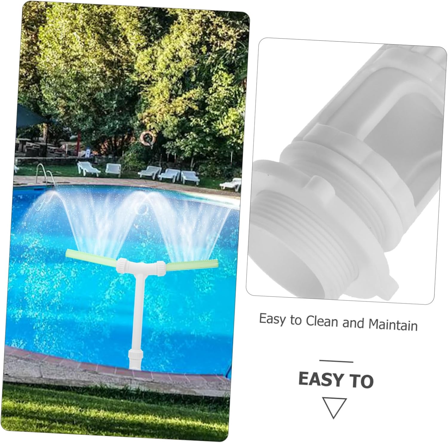 MERRYHAPY Dual- Pool Fountain Sprayer Adjustable Waterfall Cooling System for Above Ground Pools Spa Aerator Glow Dark Outdoor Water Feature