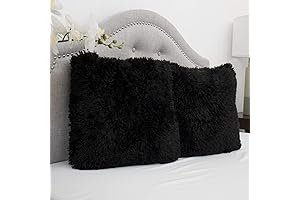 Plush Black Faux Fur Throw Pillows (Set of 2) for Sublime Comfort and Style