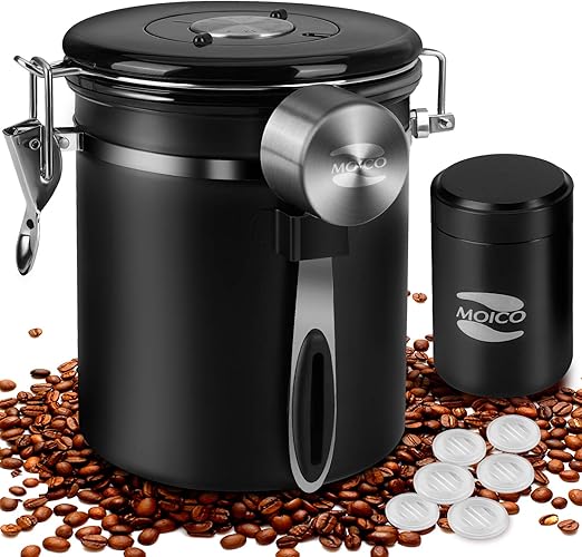 Yeegfeyzz Coffee Canister, MOICO Stainless Steel Coffee