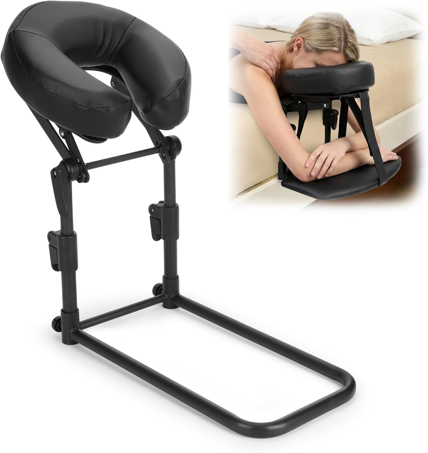 Massage Headrest for Bed, Adjustable Massage Table Face Cradle at Home, Face Down Pillow After Eye Surgery, Massage Table Head Rest Kit for Sleeping Mattress