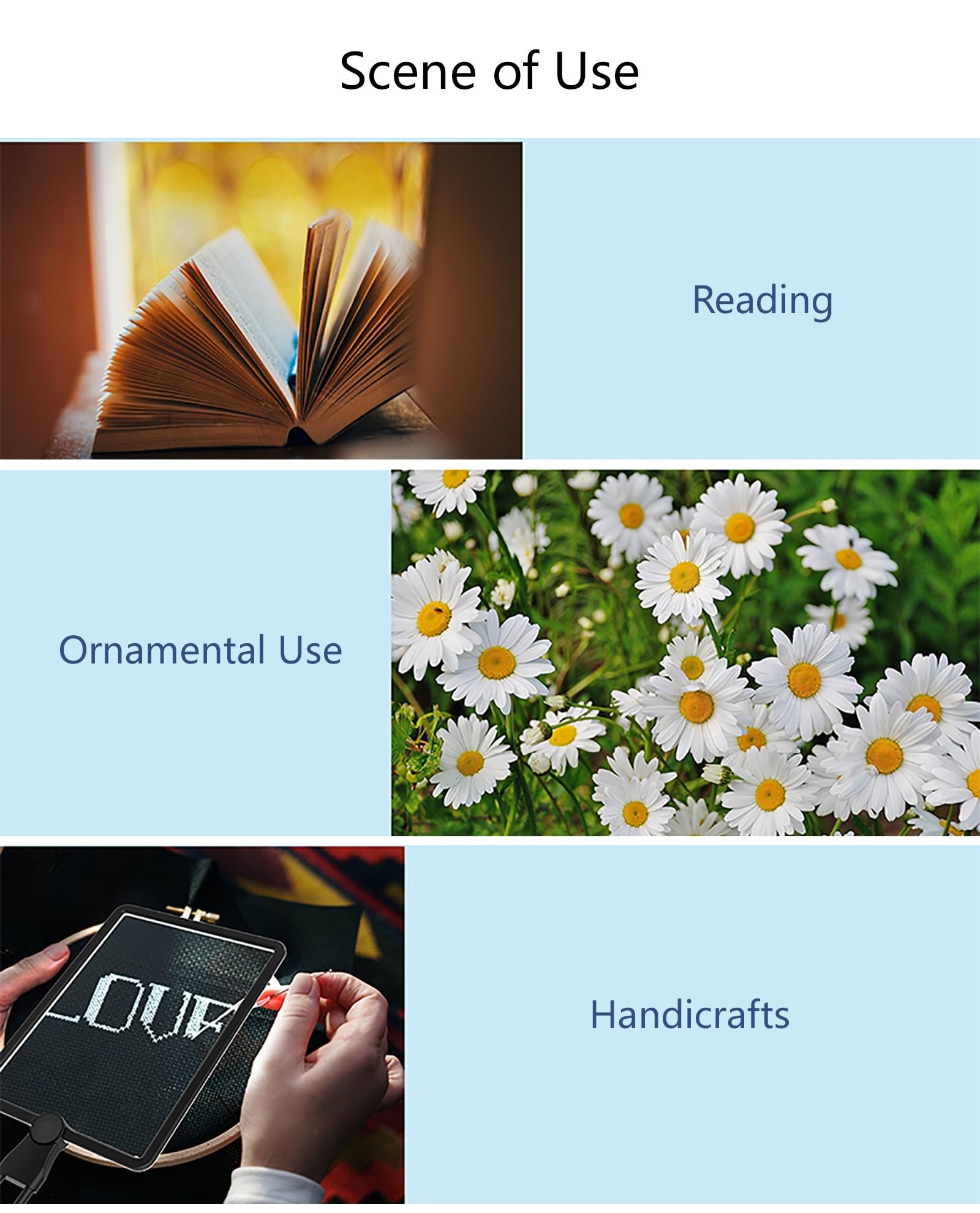 Lente di Lettura da Appendere al Collo con 50 Perle LED, Supporto Regolabile, Ausili per Ipovedenti, Lente d'Ingrandimento Digitale per La Lettura, Ingrandimento 5X