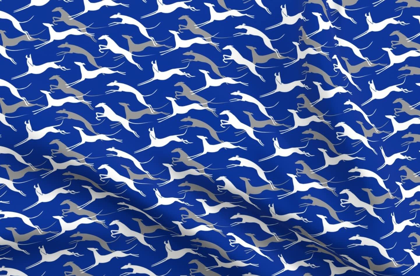 Spoonflower Fabric - Greyhounds Printed on Upholstery Velvet Fabric Fat Quarter - Upholstery Home Decor Bottomweight Apparel