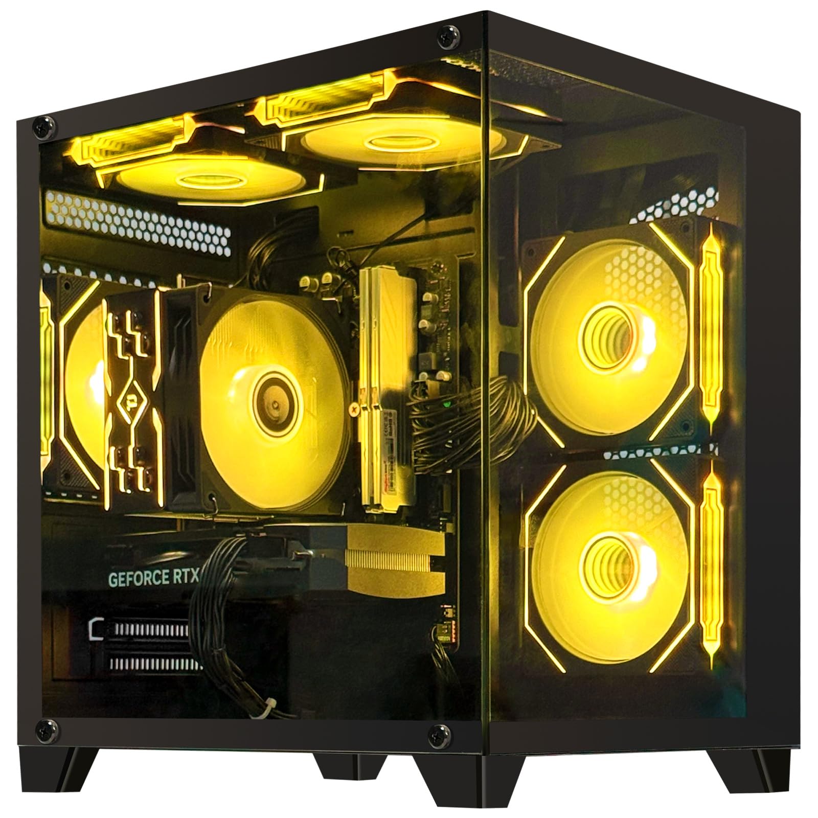 AEXPXO Gaming PC Desktop,Prebuilt Gaming Computer with,AMD Ryzen 7 5700X 3.4GHz,RTX5060 8GB GDDR7 DLSS4,32GB DDR4 RAM 3200MHz,1TB NVME SSD,ARGB Cooling Fan,Supply WiFi Support 5700X RTX5060