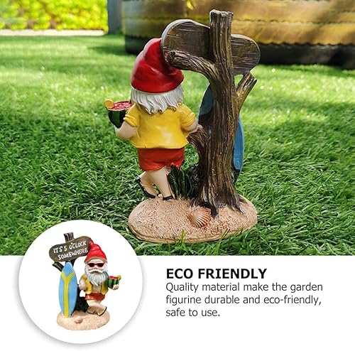 Miniatura 10 de Gnomo de jardín divertido dedo medio para fumar al aire libre, estatua de jardín o interior, decoración de gnomos divertidos para exteriores