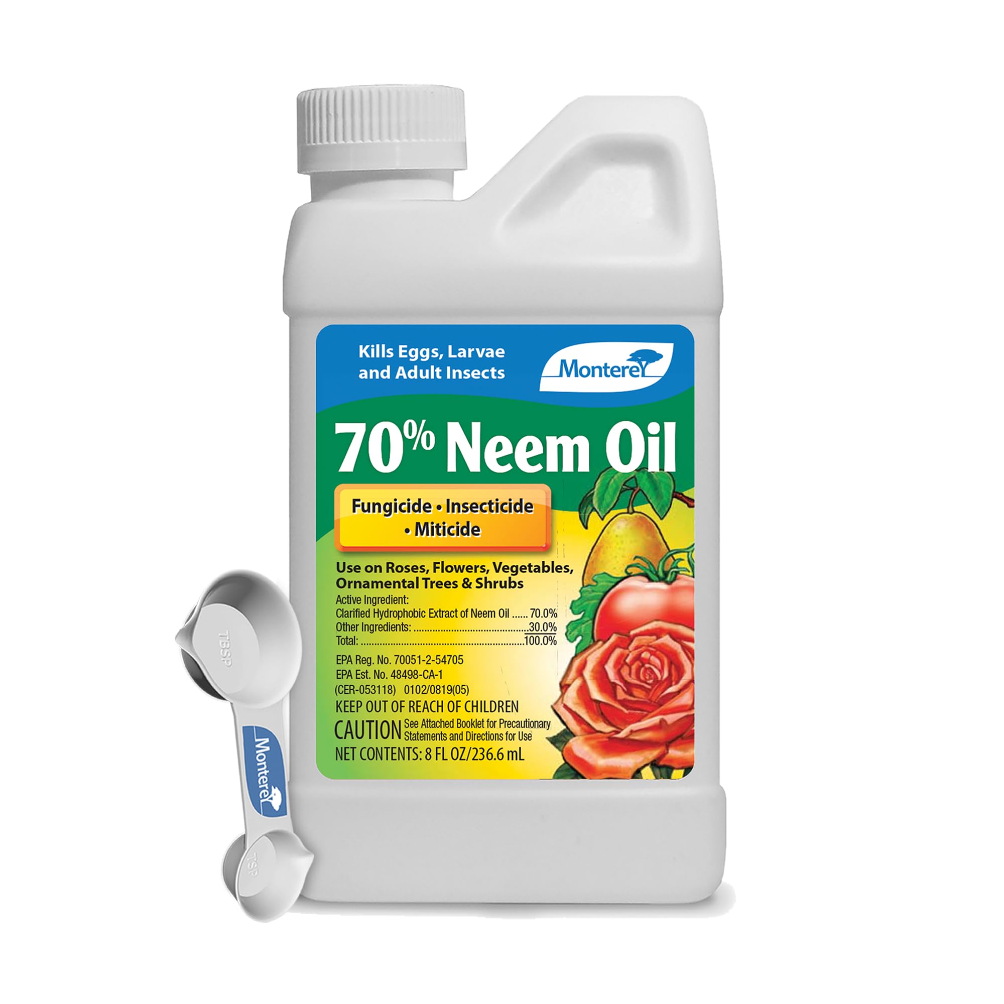 Monterey 70% Neem Oil Bundled with Measuring Spoon 8 oz