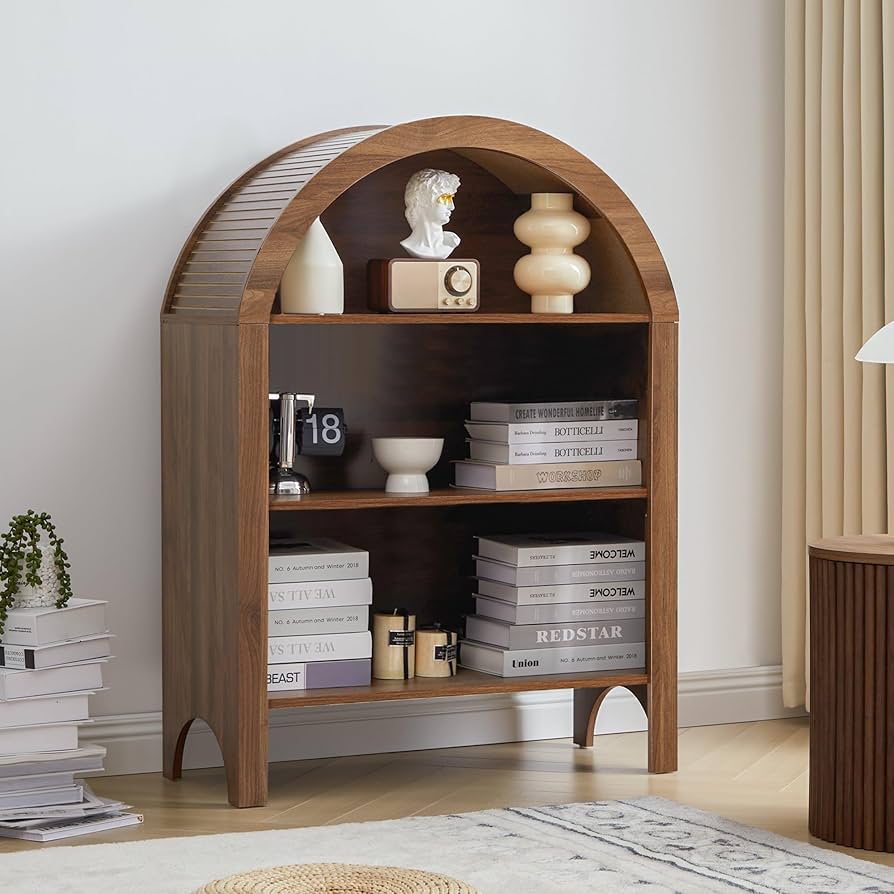 Amazon.co.jp: 自立型アーチ型本棚 モダン 3段オープン本棚 調節可能な Amazon.co.jp: 自立型アーチ型本棚 モダン 3段オープン本棚 調節可能な
