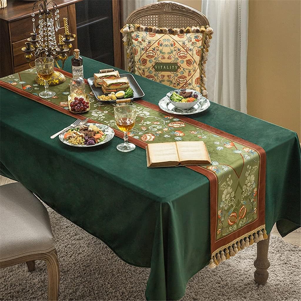 JSEIAJB American Light Table Runner Pastoral Retro Table Cloth Long Coffee Table Dressing Table Decoration Cloth(E,30x200cm)