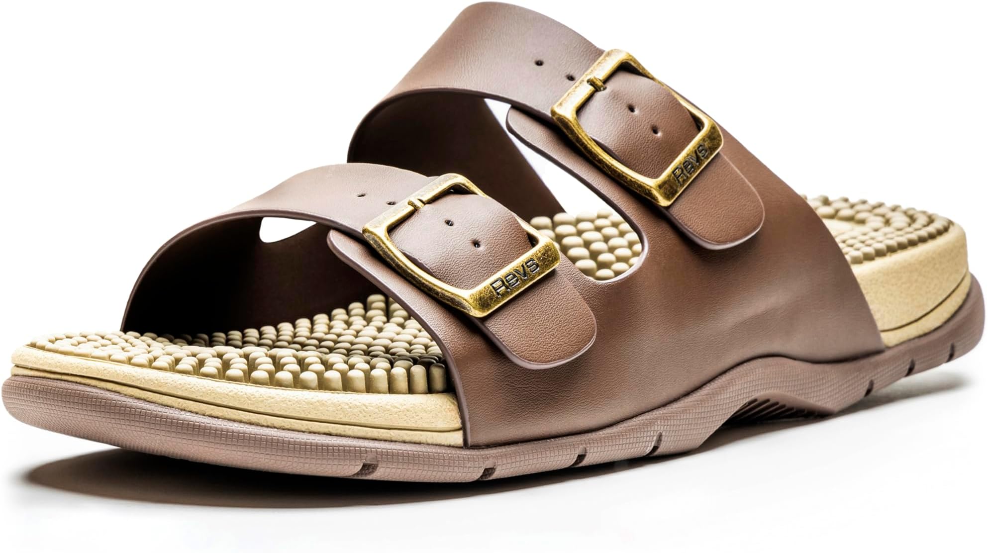 Revs Men's Acupressure & Reflexology Massage Sandals. Vegan, Shock Absorbing, Cushion Sole, Orthotic Arch Support. Take Control of your health, invest in for physical and mental longevity