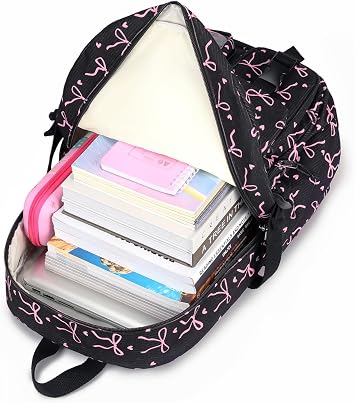 Cute Bow Backpack Set - Kawaii Coquette Backpack with Lunch Bag 3Pcs Preppy Back Pack Aesthetic Corduroy Rucksack