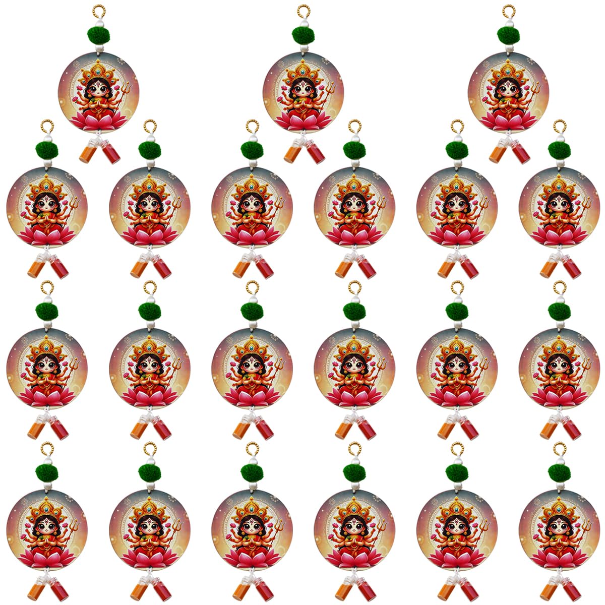 Natali Traders Bulk Return Gifts for Puja Laxmi Ji Pack of 21 Pasupu Kumkuma Bottles Varalakshmi Pooja Items Wedding Return Gifts Thambulam Return Gift Set Baby Shower House Warming Ceremony-image-9