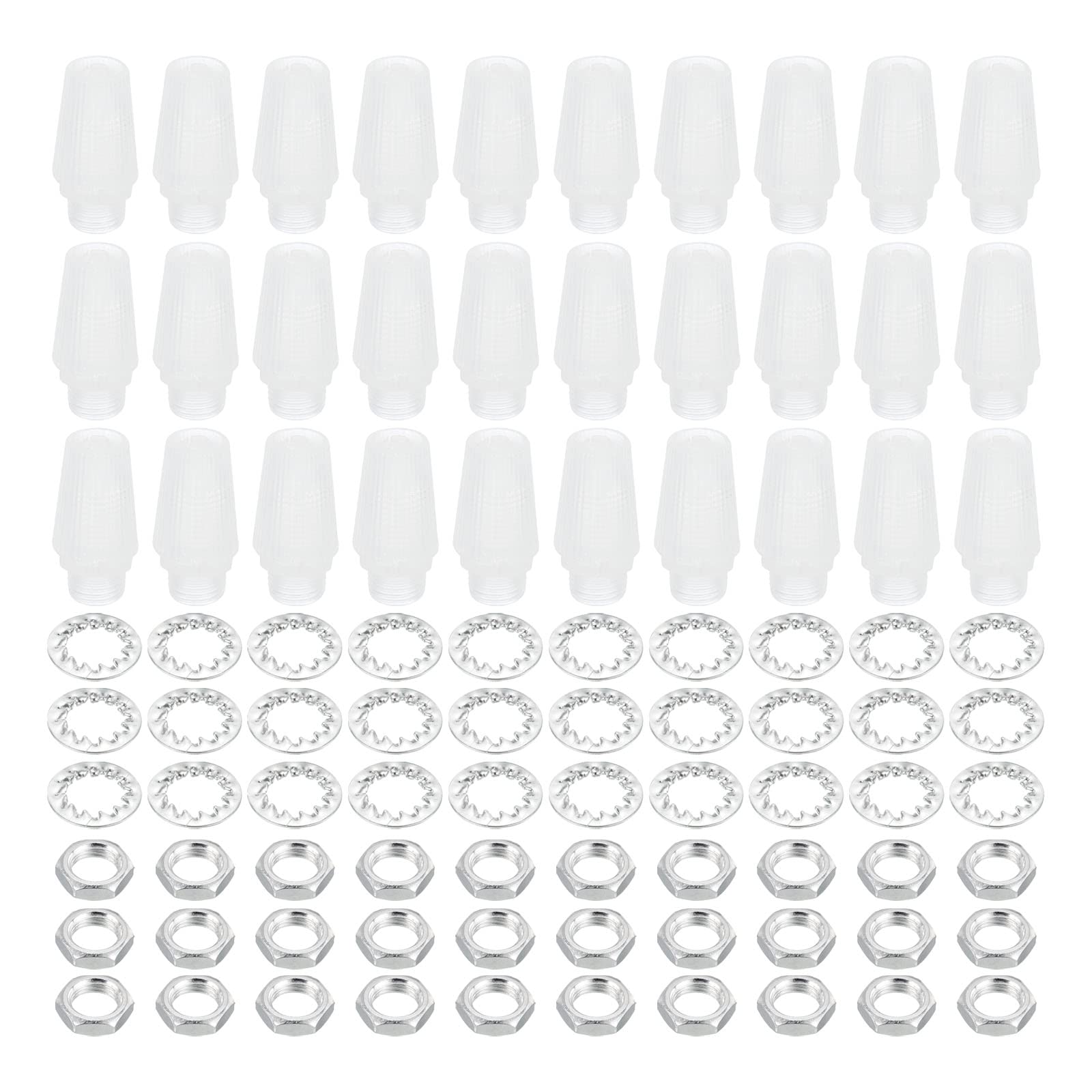 PATIKIL Lighting Cord Grips Connector, Carbon Steel Light Cable Glands, 30Pcs for Wiring Hanging Light Ceiling Pendant Lamp, Clear