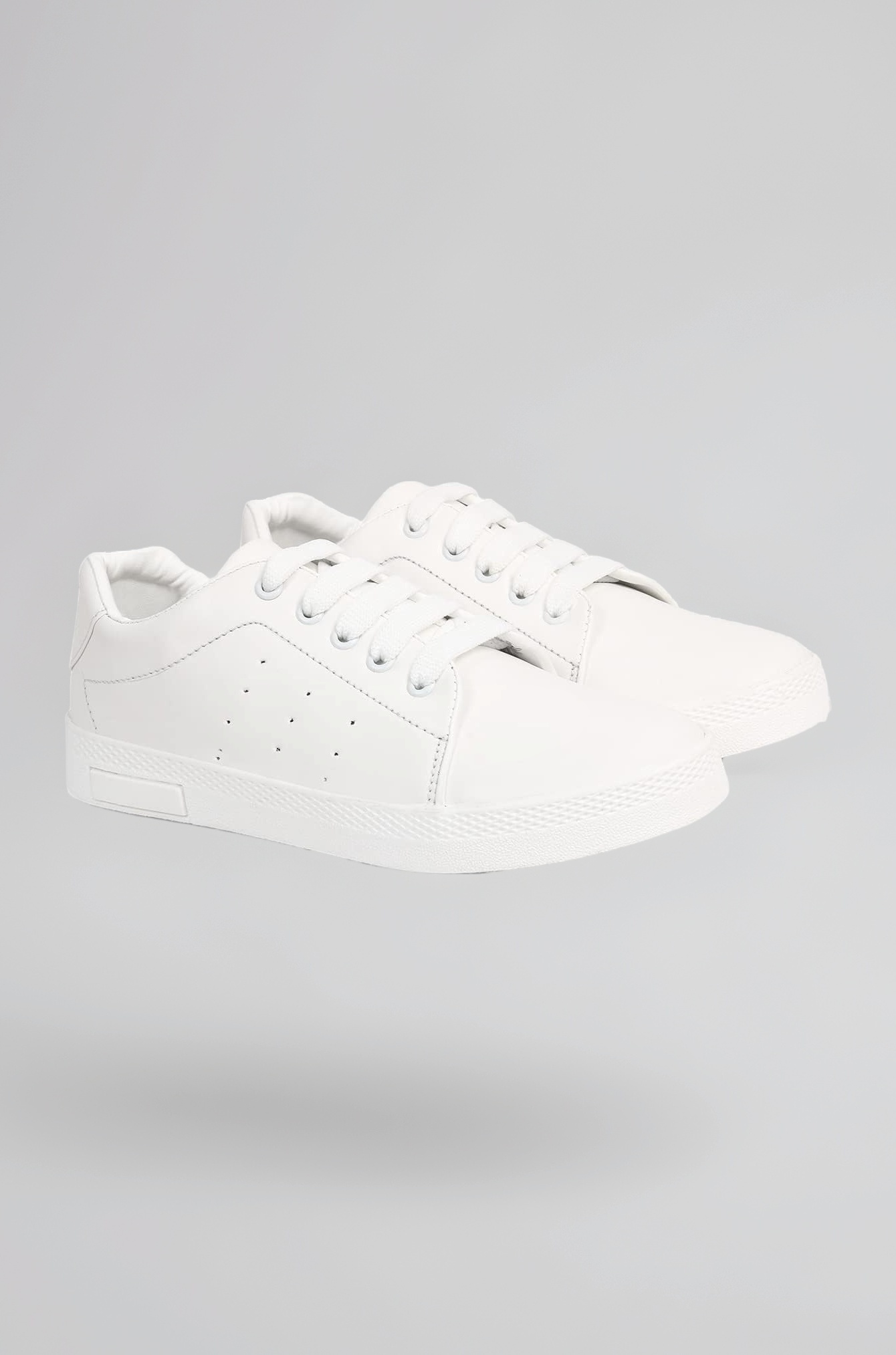 Solid White Sneaker Shoes for Women