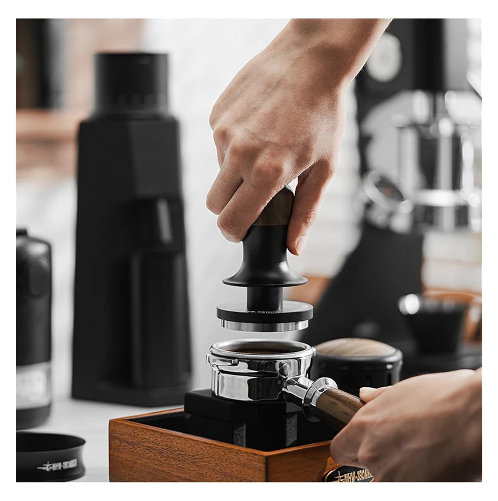 Pressino For Caffè A Pressione Costante 45,5 Mm 49,7 Mm 51 Mm 53,35 Mm 58 Mm 58,5 Mm Pressino Piatto For Espresso Caricato Strumento Barista(Flat Base 58.35mm)