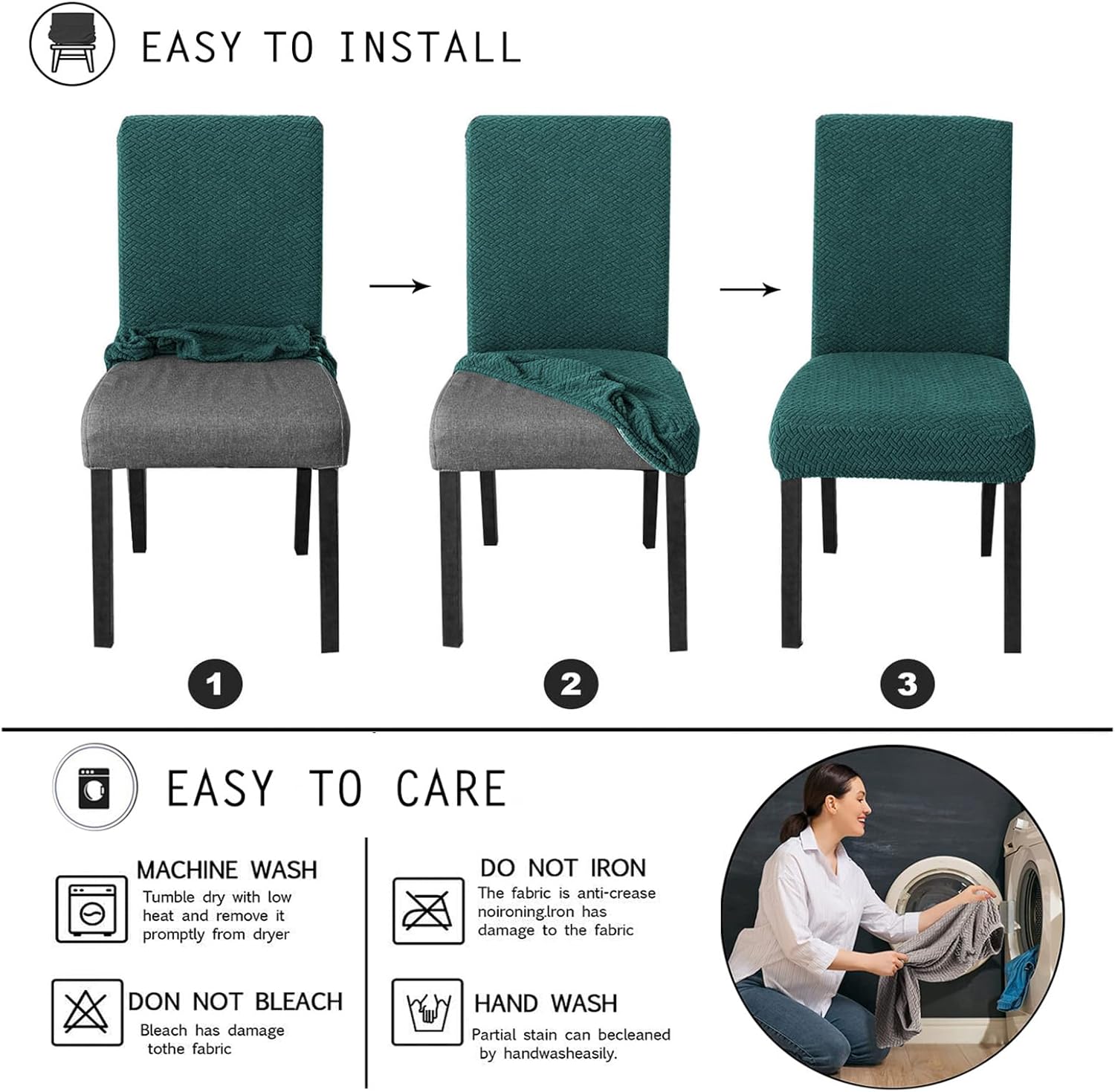 Dining Chair Covers, Stretch Chair Covers, Washable Dining Chair Cover Protector, for Kitchen, Dining Room, Wedding Decor, Hotel, Restaurant (Khaki,Set of 6)