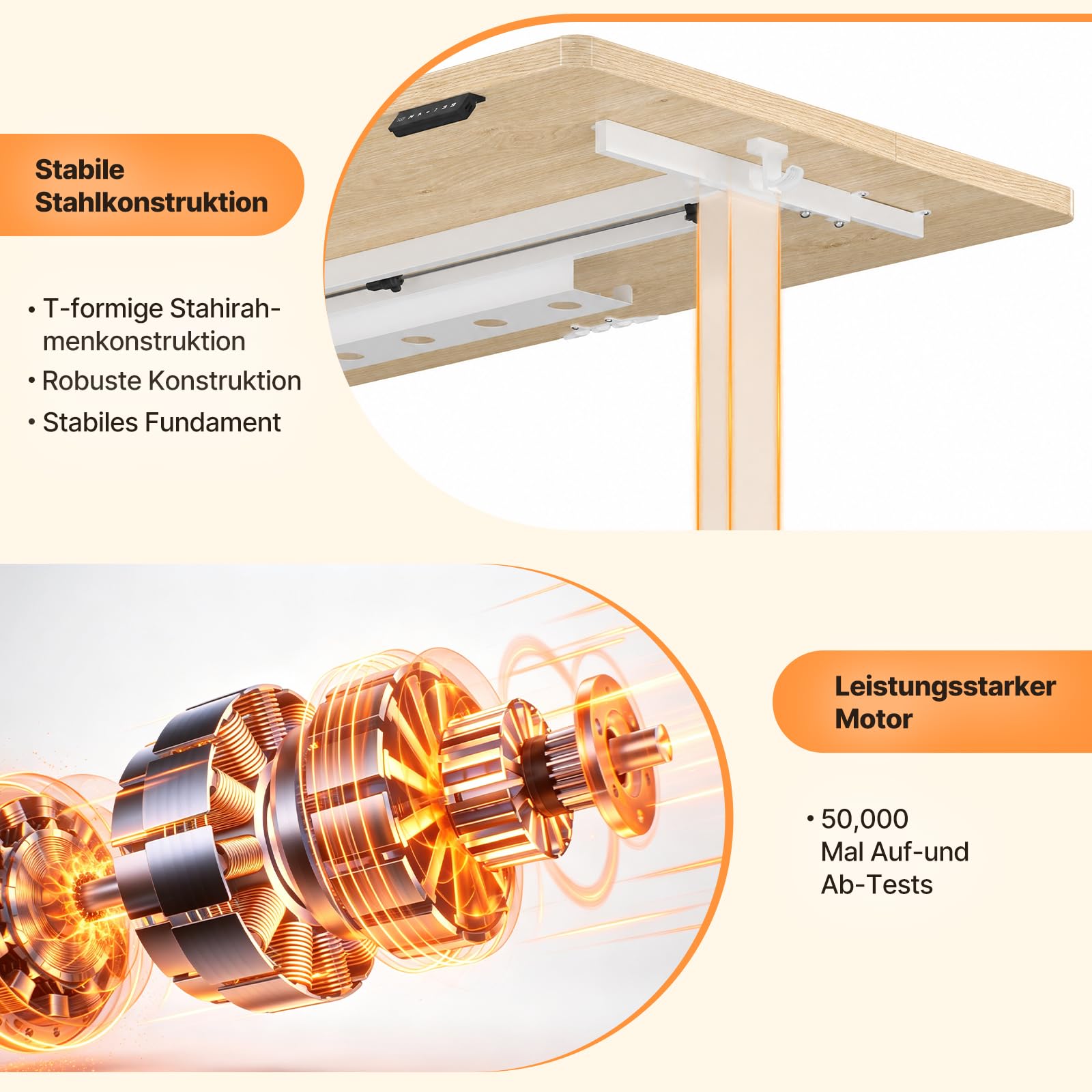 JUMMICO Höhenverstellbarer Schreibtisch 160x80cm mit Kabelwanne | Ergonomischer Bürotisch mit 18 mm Tischplatte mit Automatischer Sitzerinnerung Standing Desk für Homeoffice & Gaming