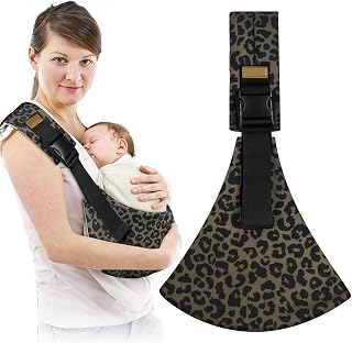 Babytrage, Verstellbare Kleinkind Trage Seitlich Leoparden-Braun
