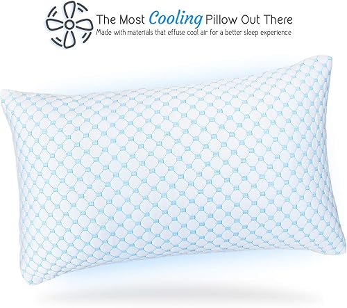 Miniatura 4 de Clara Clark Almohadas refrescantes para dormir – Almohadas de espuma viscoelástica – Almohada de gel de lujo con funda reversible fresca a