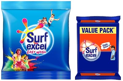 Surf Excel Easy Wash Detergent Powder, 5 Kg & Surf Excel Detergent Bar, Laundry Detergent Bar For Clothes, Removes Tough