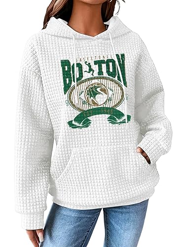 Game Day Hooded Sweatshirt Women Funny Football Graphic Shirt Waffle