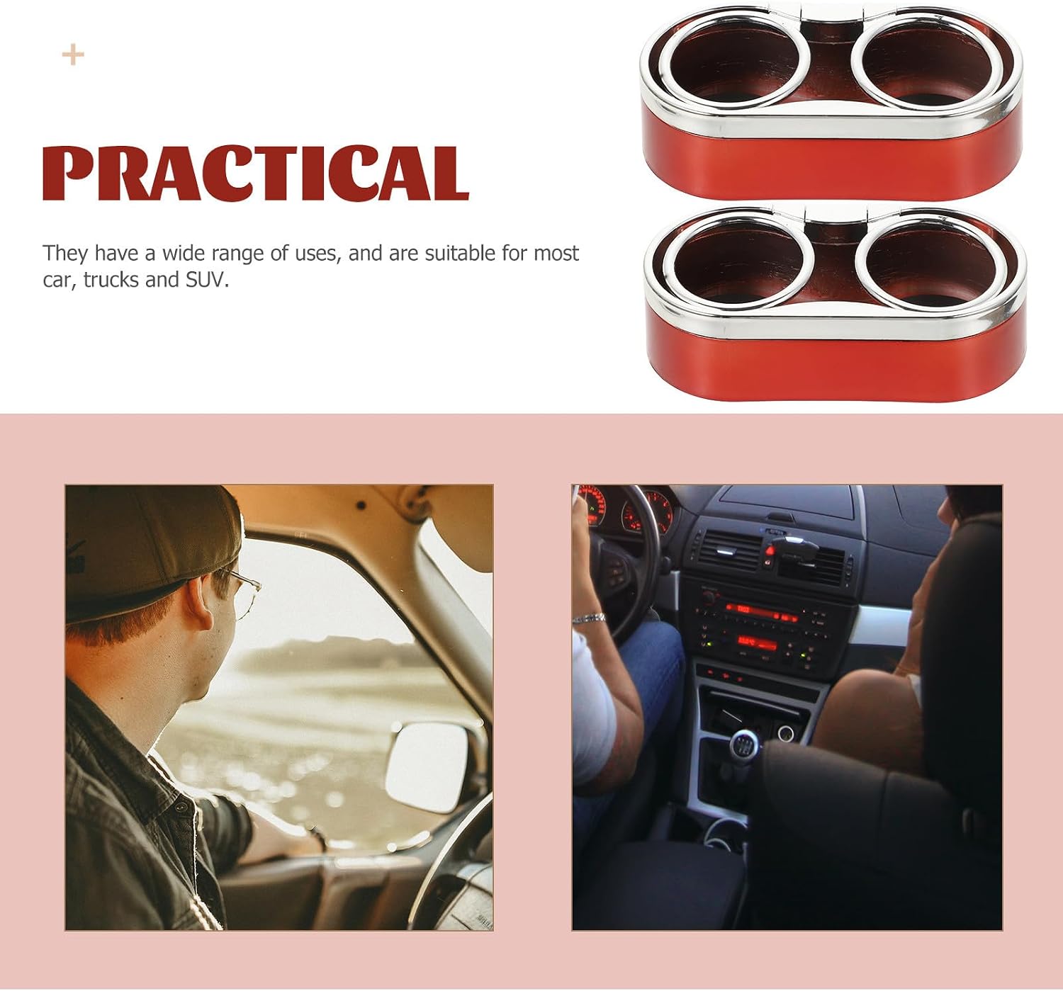 Car Beverage Cup Holder Double Drink Organizer 2pcs Universal Auto Seat Cup Holder for Cars