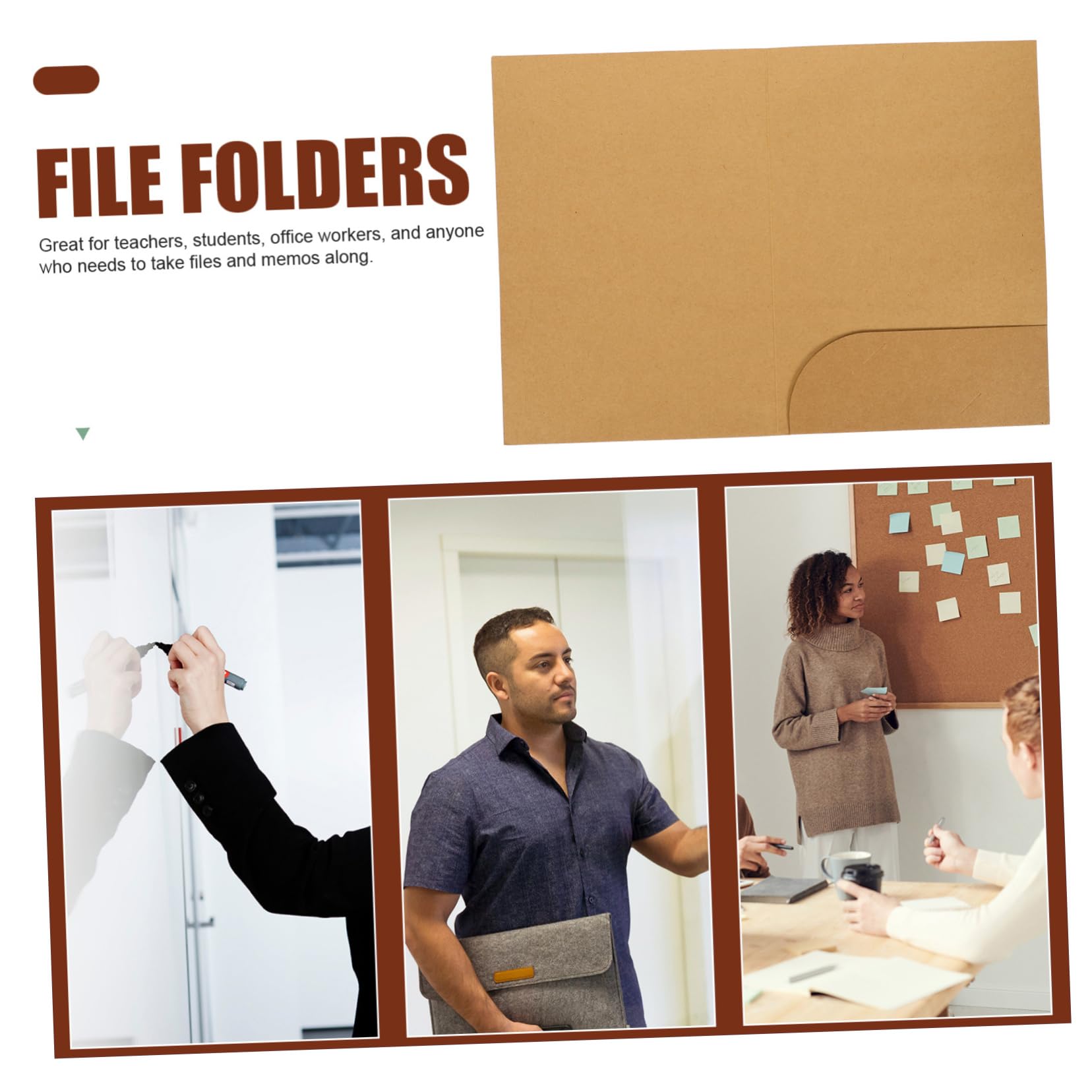 MAGICLULU Klemmbretter A4 20 Stück Dokumentenmappe aus Kraftpapier Papierordner fürs Büro Robust und Verschleißfest für Klassenunterlagen und Angebote
