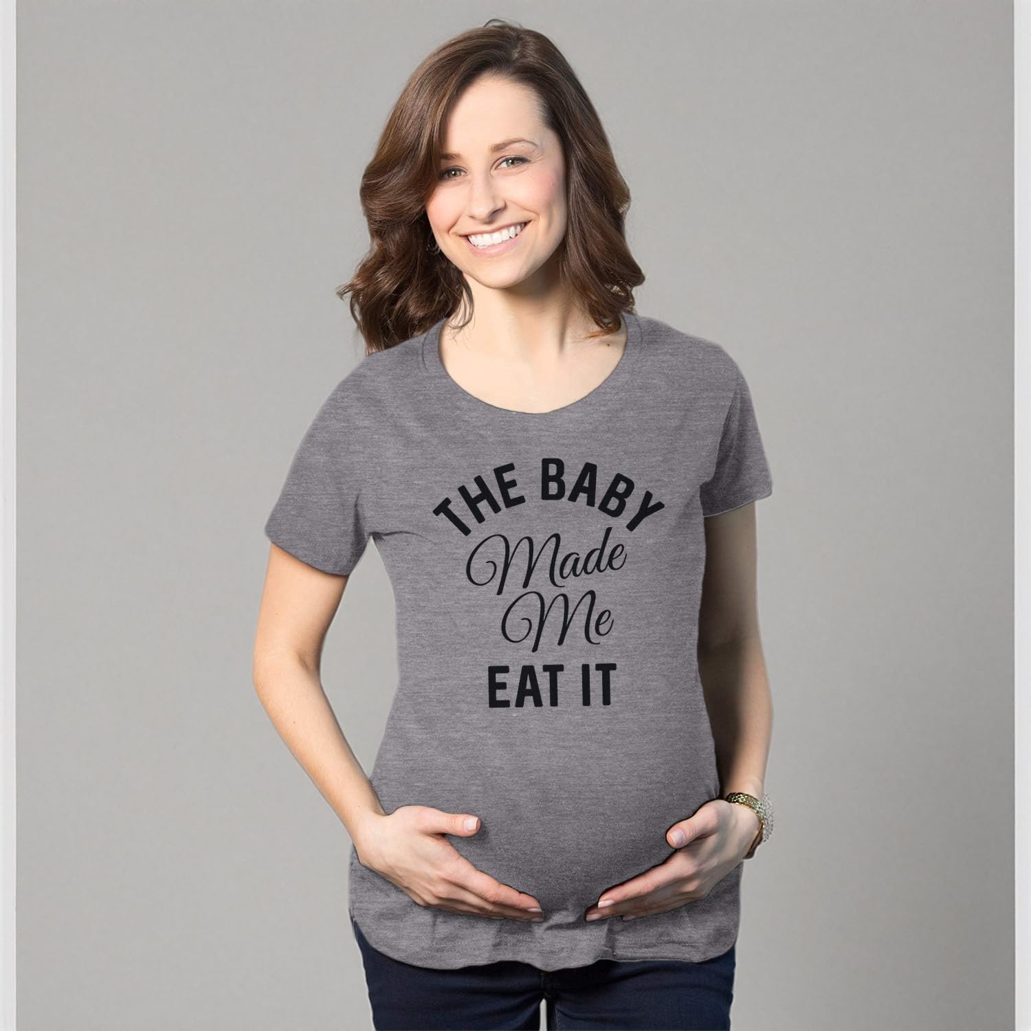 Maternity The Baby Made Me Eat It Funny Announcement Graphic Pregnancy T Shirt - Image 10