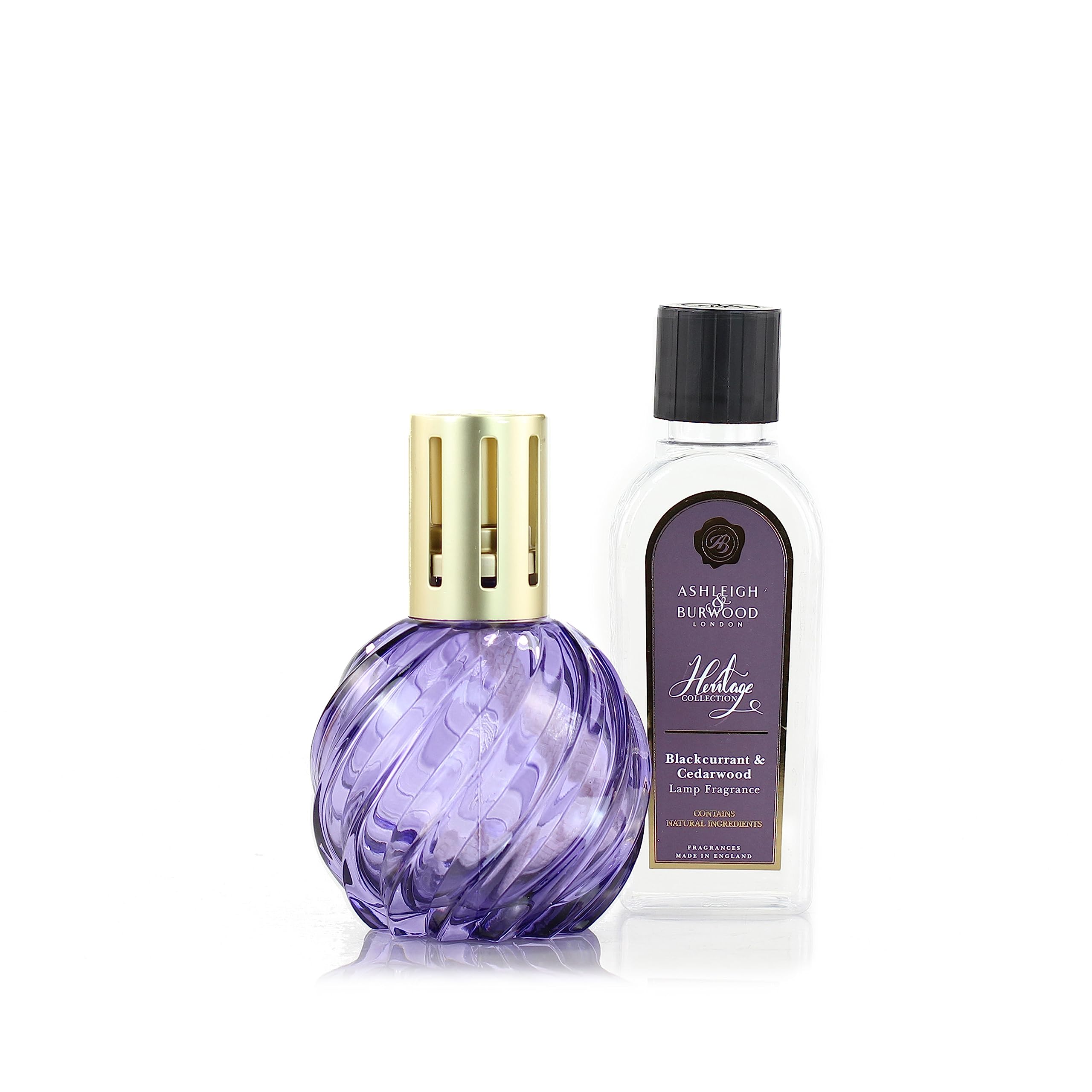 ASHLEIGH & BURWOOD The Heritage Collection Purple Sprial Fragrance Lamp Gift Set - Blackcurrant & Cedarwood