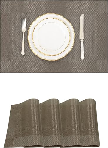 Canglifull Juego de 6 manteles individuales impermeables tejidos de vinilo hermosos manteles individuales lavables y duraderos antideslizantes para