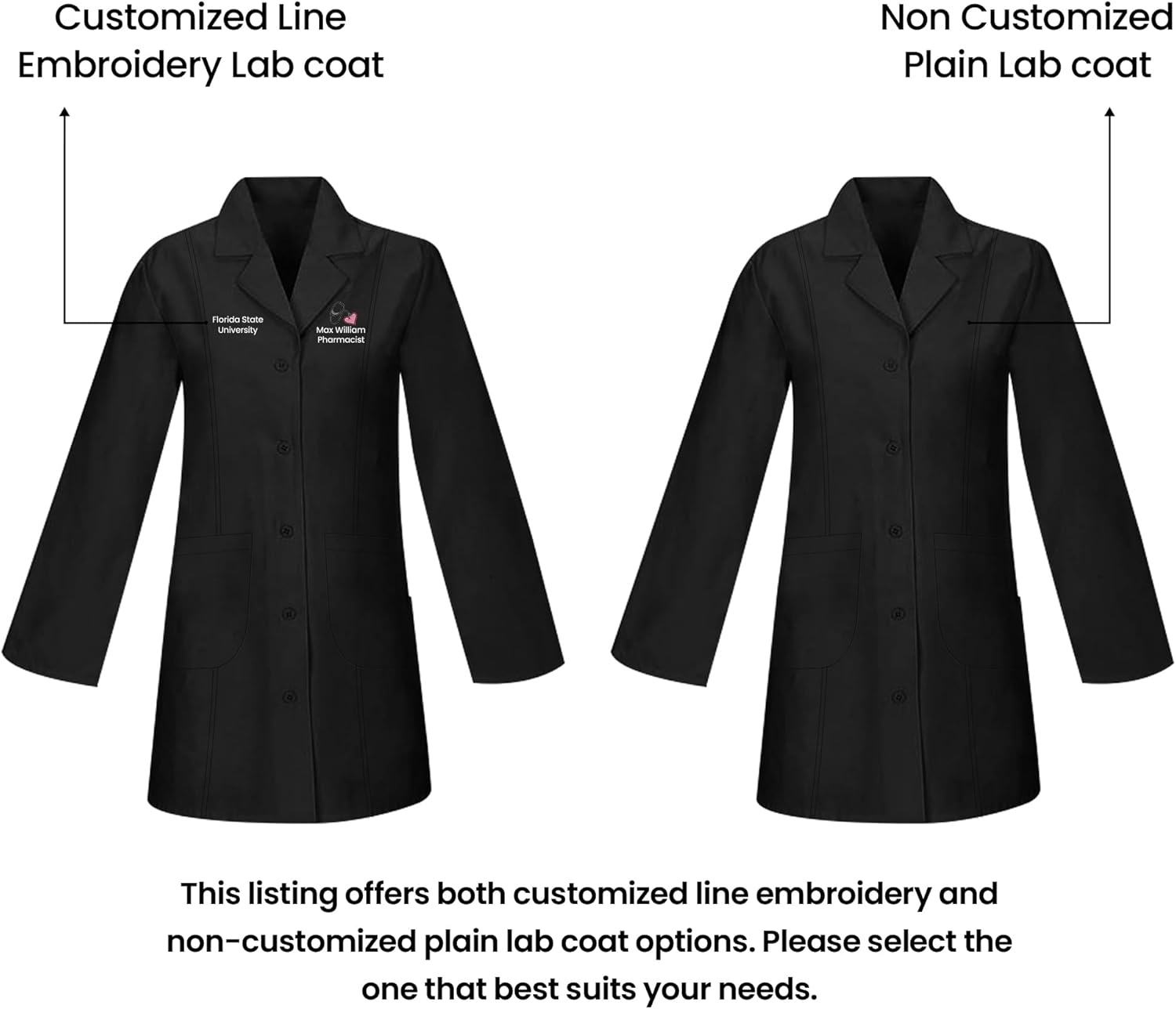 HEEDFIT Women's Lab Coat from by Panda Uniform 36-Inch | Made-to-Order, Notch Collar
