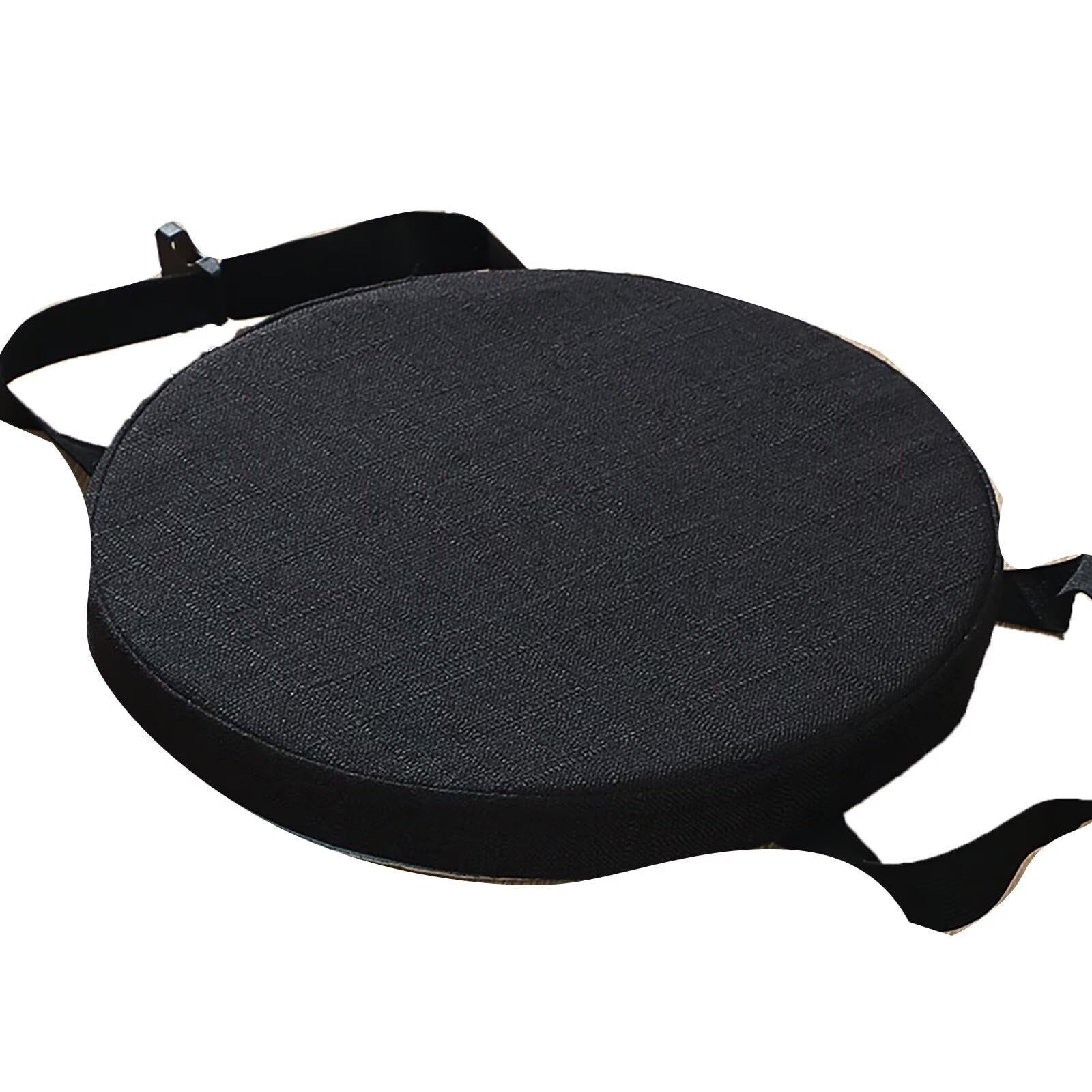 ZIBENE Round Chair Cushions 11 Inch with Ties, 11 Inch Round Seat Chair Stool Cushion Pad, Anti-Slip Thick Soft Chair Pad, Elastic Bar Stool Chair Cushions for Pub High Metal Chairs Black