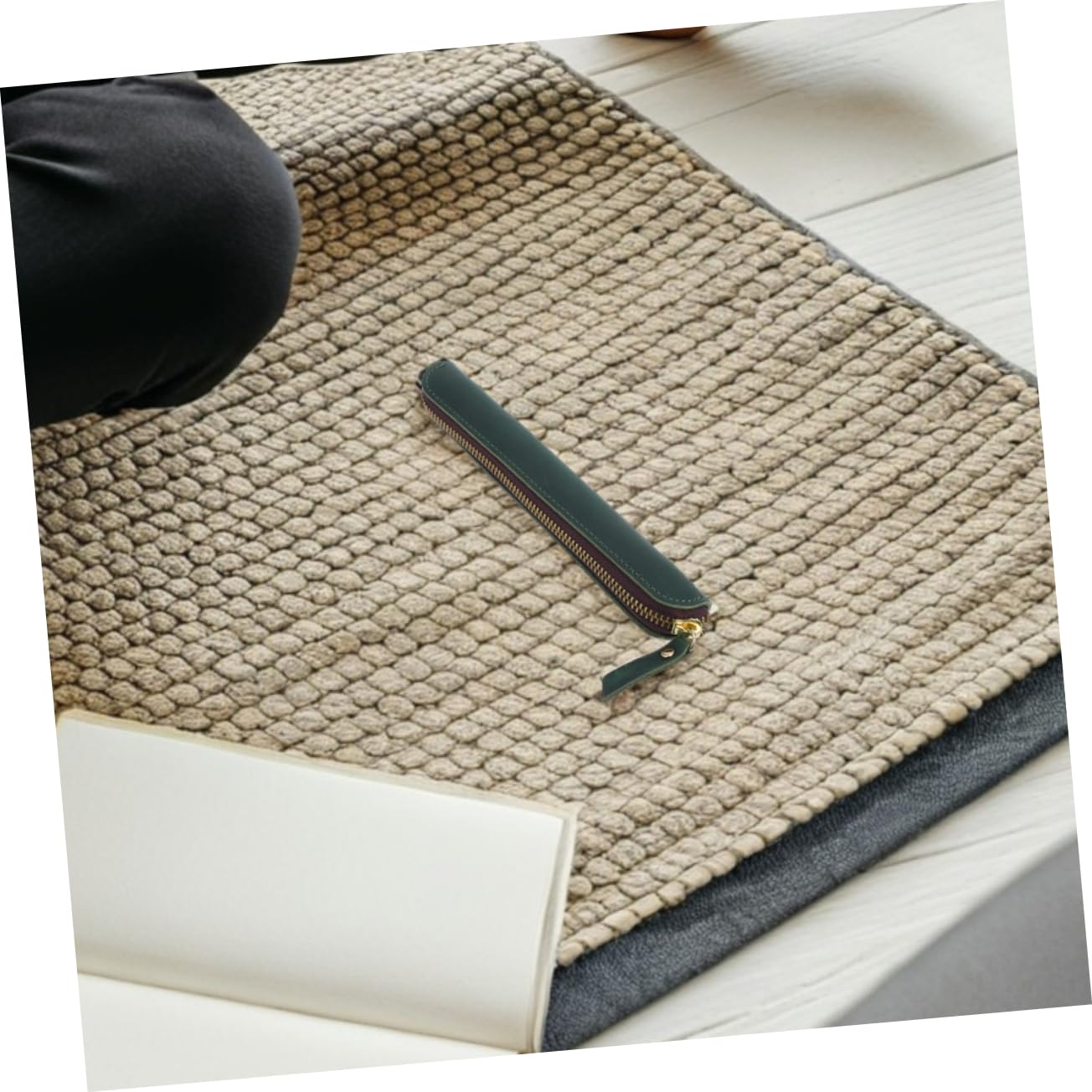 Estuche Pequeño para Lápices de PU Vintage Cremallera 2 Piezas