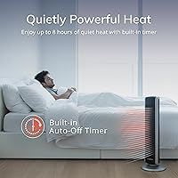 Vista 7 de Lasko Oscillating Digital Ceramic Tower Heater for Large Rooms, with Adjustable Thermostat, Timer and Remote Control, 29 Inches, 1500W, Black, 5586