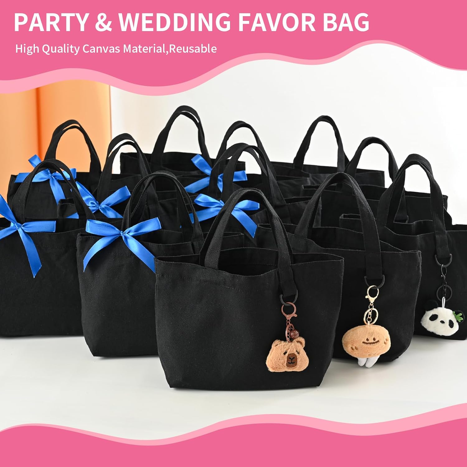 1 | 12 | 24 Pack Small Canvas Tote Bags, Mini Tote Bags Bulk for Women, DIY Blank Reusable Cute Sublimation Tote Bag - Image 3