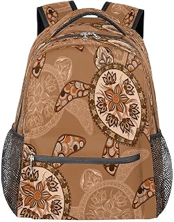 Mochila escolar Turtle para meninas, estudantes, resistente à água, mochila escolar de viagem floral tartaruga para mulheres/homens, mochilas universitárias, Multi, Medium